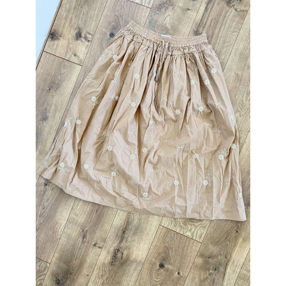RAISONNEL M NWT daisy embroidered flower Lace eyelet 100% cotton floral midi